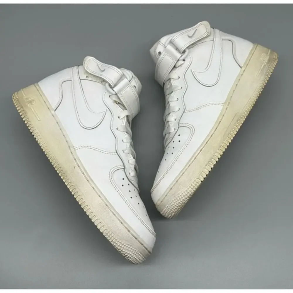 Nike Air Force 1 High Tops White Leather Size 6.5Y Streetwear Classic Old School